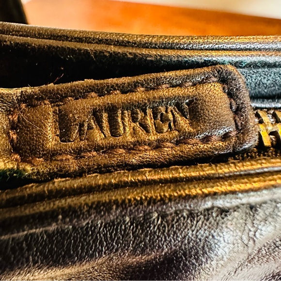VINTAGE LAUREN RALPH LAUREN BLACK LEATHER RARE CROSSBODY BAG GREAT CONDITION - Picture 6 of 10